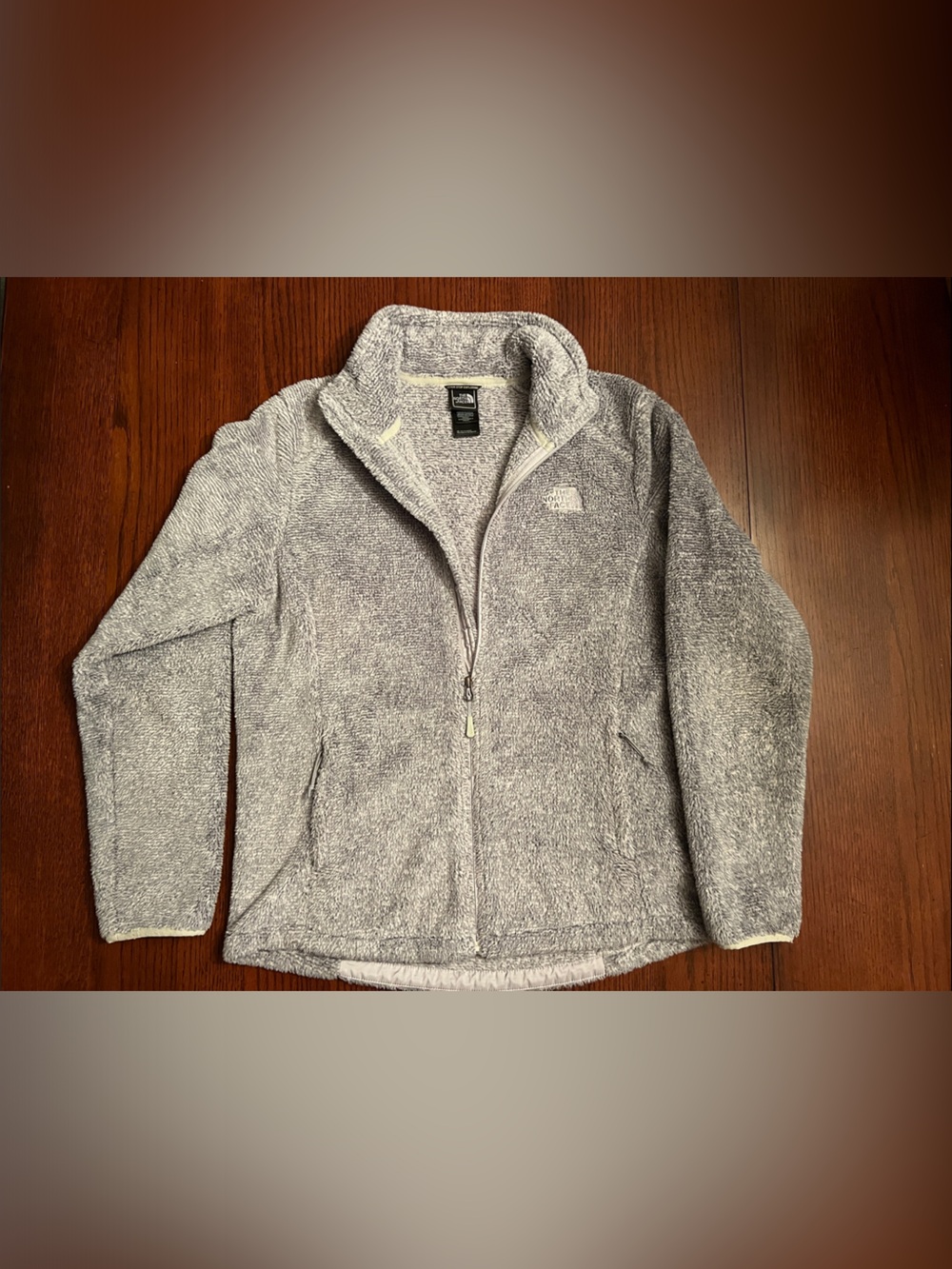 The North Face Women’s Light Gray Full-Zip Cowl Sherpa Jacket